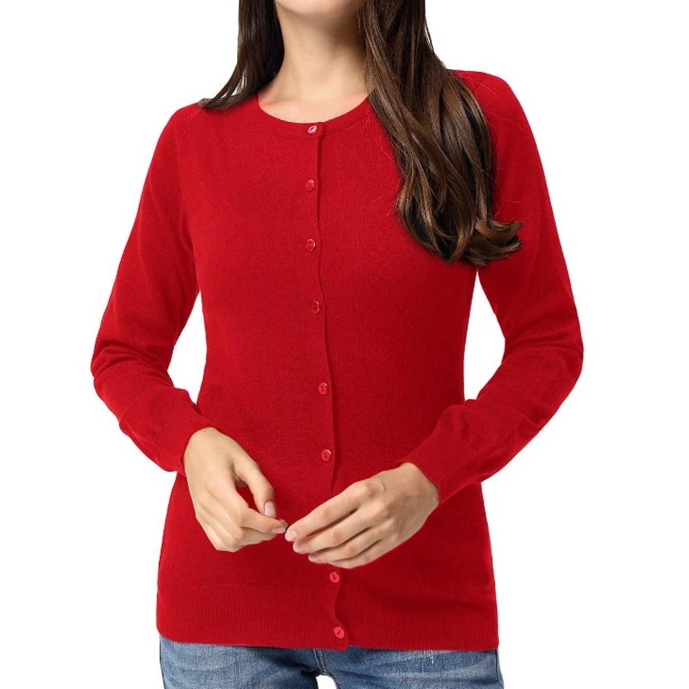 Women’s long sleeve button down sweater cardigan - Picture 3 of 6